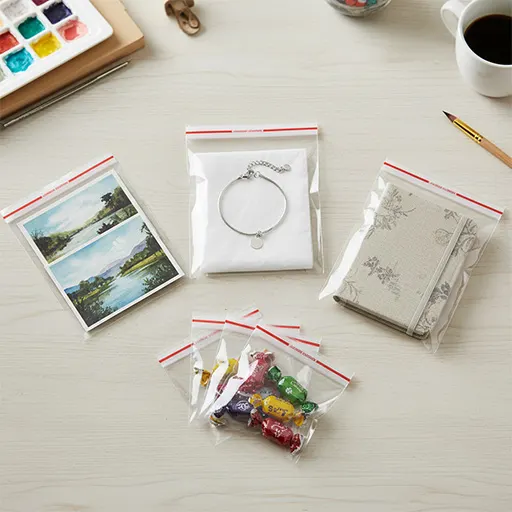 محصولات بسته بندی شده در سلفون چسب دار